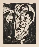 Werner Gothein, Drei Figuren, 1920, Woodcut