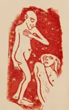 Christian Rohlfs, Verliebt, 1912, Linocut in colors