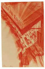 Josef Fenneker, Moulin Rouge, 1920, Chalk drawing
