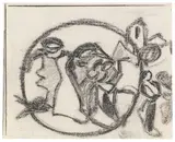 Adolf Hölzel, Im Kreis, 1930, Pencil drawing