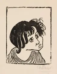 Otto Pankok, 3 Blätter: Ehra. Junger Zigeuner. Zigeunerkopf (Papelon), 1943, Woodcut in colors