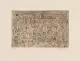 Paul Gangolf, Das Hindudorf, 1930, Etching