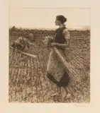 Leopold von Kalckreuth, Die Ährenleserin, 1894, Etching
