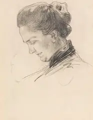 Arthur Illies, Bildnis Frau Schiefler, 1902, Pencil drawing