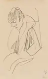 Paul Gangolf, Figur von der Seite, 1930, Pencil drawing