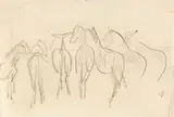 Paul Gangolf, Pferde, 1920, Pencil drawing