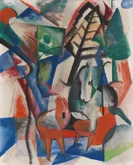 Heinrich Campendonk, Zwei Pferde, 1913, Oil on canvas