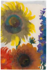 Sonnenblumen und Rittersporn by Emil Nolde, 1935, Watercolor, sold Dec 2012