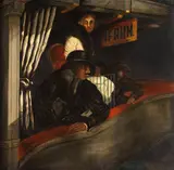 Franz Radziwill, Zwei Männer und eine Frau in einer Loge. Verso: Dangast vom Meere aus, 1923, Oil on canvas