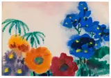 Emil Nolde, Blumenstillleben mit Astern, Mohn und Rittersporn