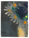Emil Nolde, Blumenstillleben mit weißen und blauen Blüten, 1935, Watercolor