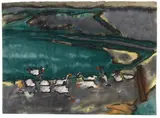 Emil Nolde, See mit Enten in der Marschlandschaft, 1920, Watercolor