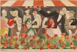 (d.i. Dörte Clara Wolff) Dodo, Wedding auf dem Dachgarten, 1929, Gouache