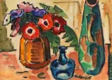 Anemonen by Karl Schmidt-Rottluff, 1962, Watercolor, sold Dec 2012