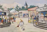 Heinrich Zille, Auf dem Rummel, 1918, Mixed media