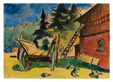 Bauernhof in Rumbke am Lebasee by Karl Schmidt-Rottluff, 1939, Watercolor, sold Dec 2012