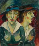 Georg Tappert, Weibliches Doppelbildnis (Zwei weibliche Köpfe)