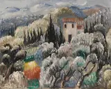 Paul Kleinschmidt, Spätnachmittag (Haus im Olivenhain), 1939, Oil on canvas
