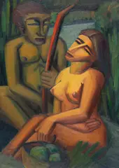 Emil Maetzel, Adam und Eva, 1919, Oil on canvas