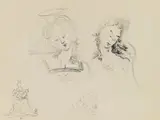 Salvador Dalí, Etudes - Deux têtes de vierge (Etudes: La vierge, Leda et le Cygne)
