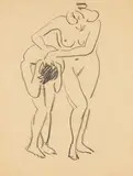 Zwei Akte by Ernst Ludwig Kirchner, 1907, Charcoal drawing, sold Dec 2012