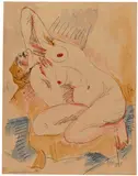 Max Pechstein, Bewegungsstudie 15, 1918, Pen and India ink drawing