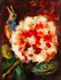 Gabriele Münter, Blume mit Vogel und Echsenkopf