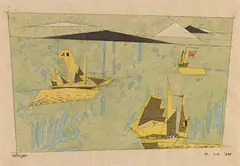Drei Segelschiffe by Lyonel Feininger, 1939, Pen and India ink drawing, sold Dec 2012
