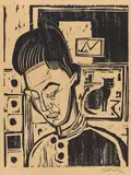 Knabenkopf Andreas by Ernst Ludwig Kirchner, 1924, Woodcut, sold Dec 2012