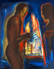 Figure and Light by Helmut Middendorf, 1986, Oil on canvas, sold Dec 2012