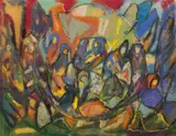 Adolf Hölzel, Ohne Titel (Figurenkomposition), 1930, Pastel