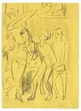 Prinzessin Madri verlässt den Palast by Ernst Ludwig Kirchner, 1910, Chalk drawing, sold Dec 2012