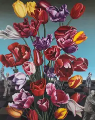 Peter Nagel, Tulpenstrauß, 1983, Oil on canvas
