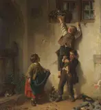 Friedrich H. Bischoff, Der verlorene Ball, 1857, Oil on canvas