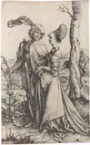 Das Liebespaar und der Tod (Der Spaziergang) by Albrecht Durer, 1498, Engraving, sold Nov 2012