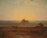 Gustave Achille Guillaumet, Karawane vor untergehender Sonne, 1873, Oil on canvas
