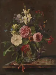 Gustav Berkholz, Blumenstillleben, 1880, Oil on canvas