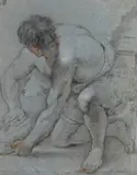 Peter Paul Rubens, Umkreis - Studie eines knieenden Mannes