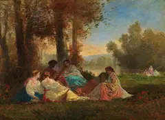 Alexandre Auguste Castelnau, Im Park, Oil on paper