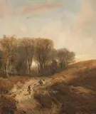 Hermann Kauffmann, Ausritt zur Jagd, 1850, Oil on canvas