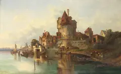 C. Gessnitzer, Hafen von Antwerpen, 1883, Oil on canvas
