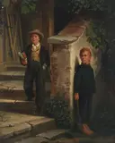 Jakob Emanuel Gaisser, Nach der Schule, 1860, Oil on canvas