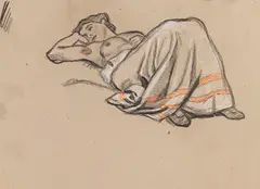 Harold Bengen, Halbakt-Skizze, 1900, Pastel