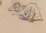 Harold Bengen, Halbakt-Skizze, 1900, Pastel