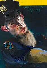 Rainer Fetting, Melancholic NY Cop Brian, 2003, Oil on canvas
