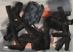 Vor Rot by Fritz Winter, 1954, Oil, sold Oct 2012