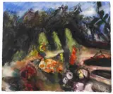 Klaus Fußmann, Garten in Gelting, 1983, Watercolor