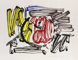 Roy Lichtenstein, Red and yellow apple, 1983, Woodcut in colors