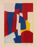 Composition bleue, rouge et rose by Serge Poliakoff, 1961, Lithograph in colors, sold Oct 2012