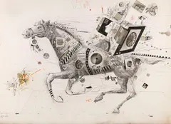 Mersad Berber, Jahaci Apokalipse (Die Reiter der Apokalypse), 1972, Pen and India ink